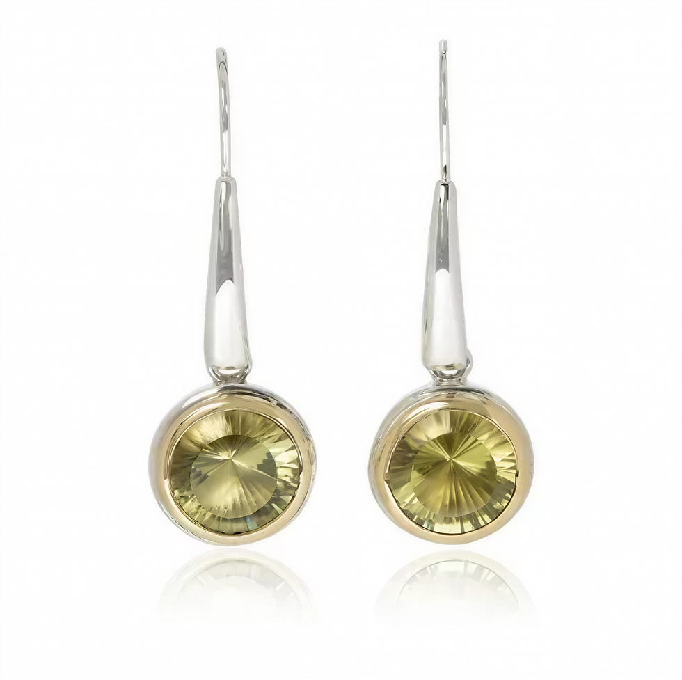 Sterling Silver, 18ct Gold & Citrine Earrings