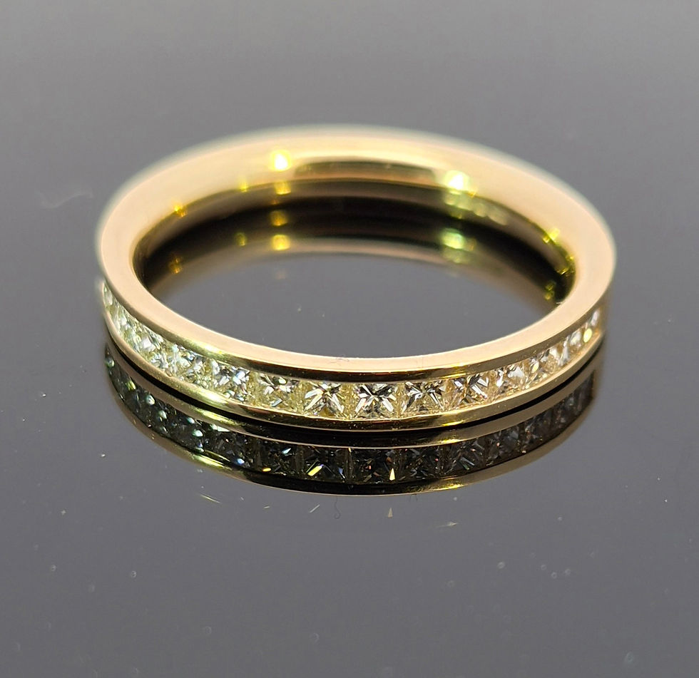 18ct Gold & Princess Cut Half Eternity Ring