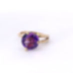 9ct Yellow Gold & Amethyst "Three Claw" Ring - front