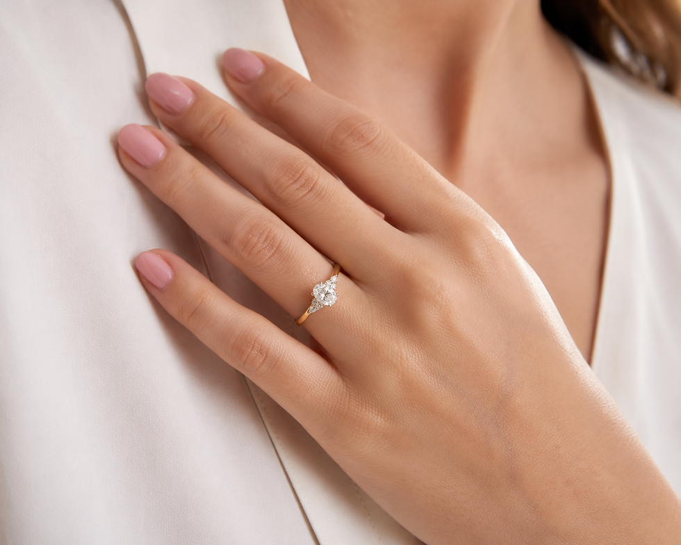 Gold, Platinum & Diamond Engagement Ring - lifestyle