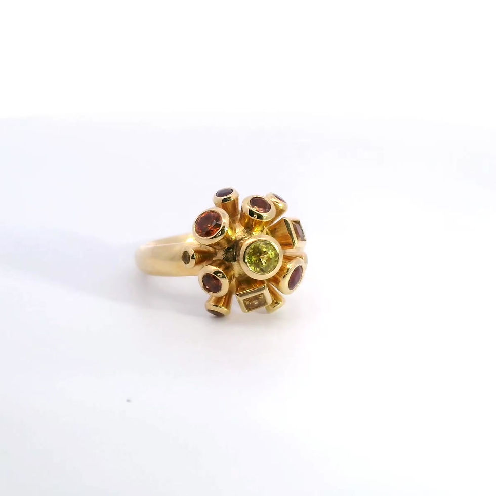 18ct Yellow Gold & Sapphire Explosion Ring - video