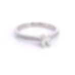 Platinum & Oval Diamond with Shoulder Stones Engagement Ring