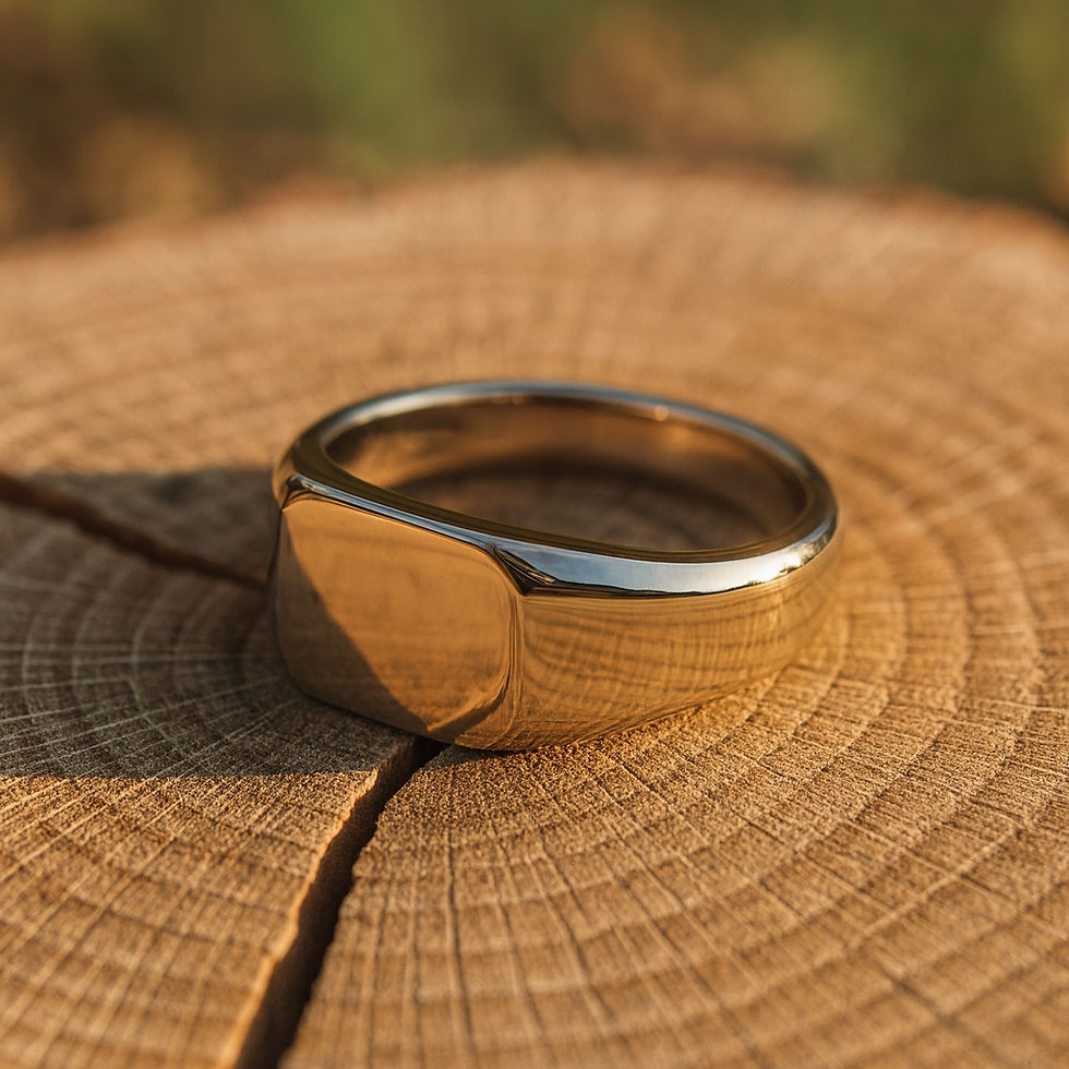 Sterling Silver Cushion Shaped Signet Ring