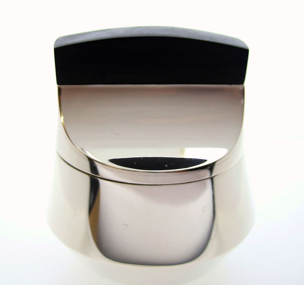 Sterling Silver & Ebony Sugar Bowl - front