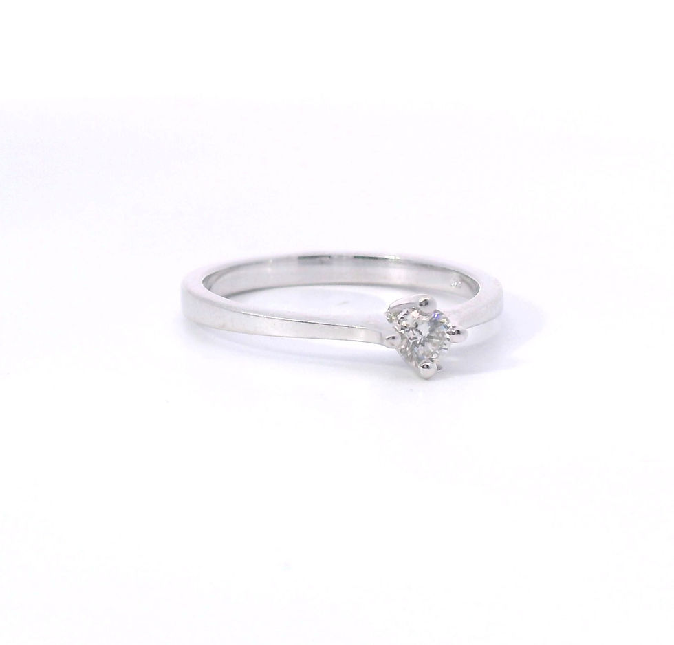 9ct White Gold & Diamond Solitaire Engagement Ring - front