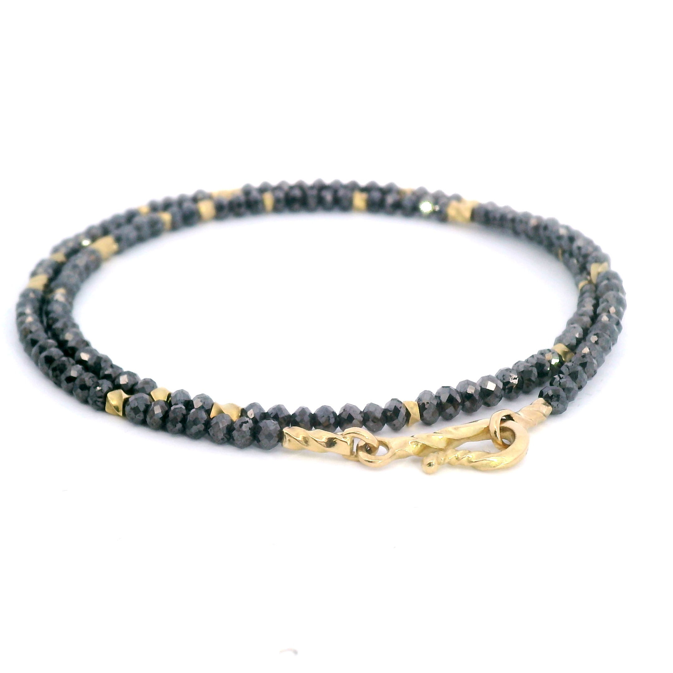 Black Diamond & 18ct Yellow Gold Necklace