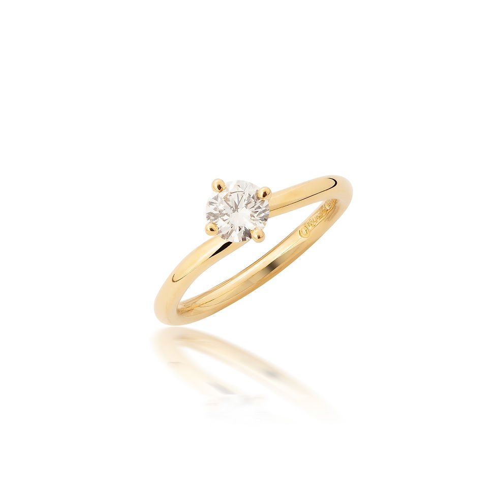 18ct Yellow Gold & Diamond Twist Engagement Ring - top view
