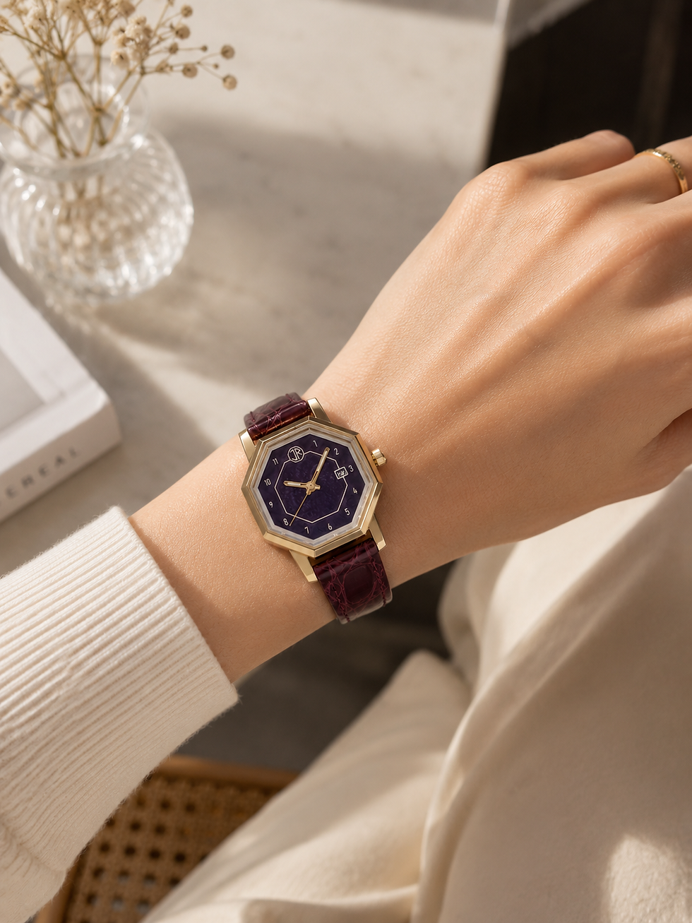 828 Octavo 18ct Gold Watch - Amethyst Dial - lifestyle
