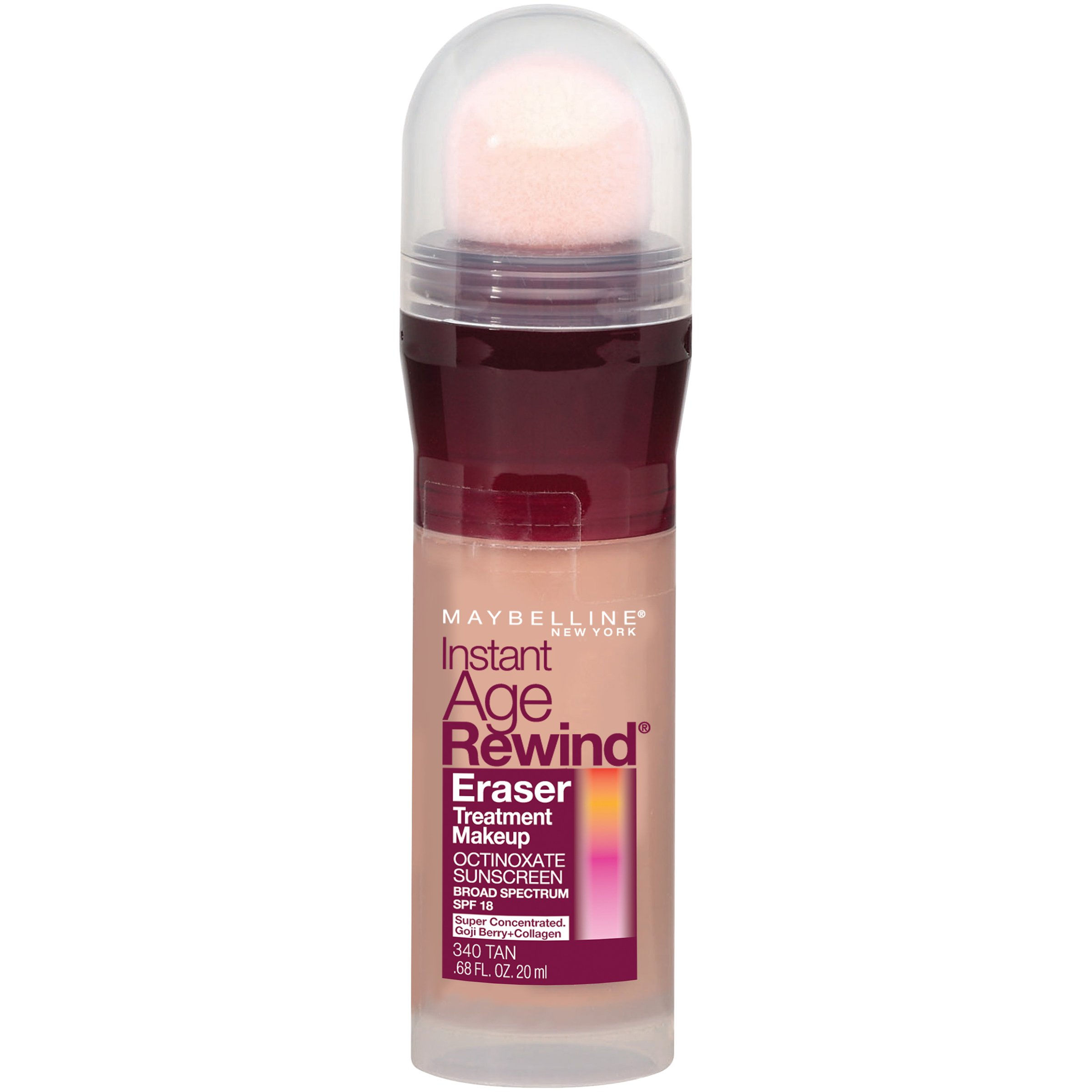 Maybelline New York Instant Age Rewind Eraser Treatment Makeup Tan 340 0.68 Flui