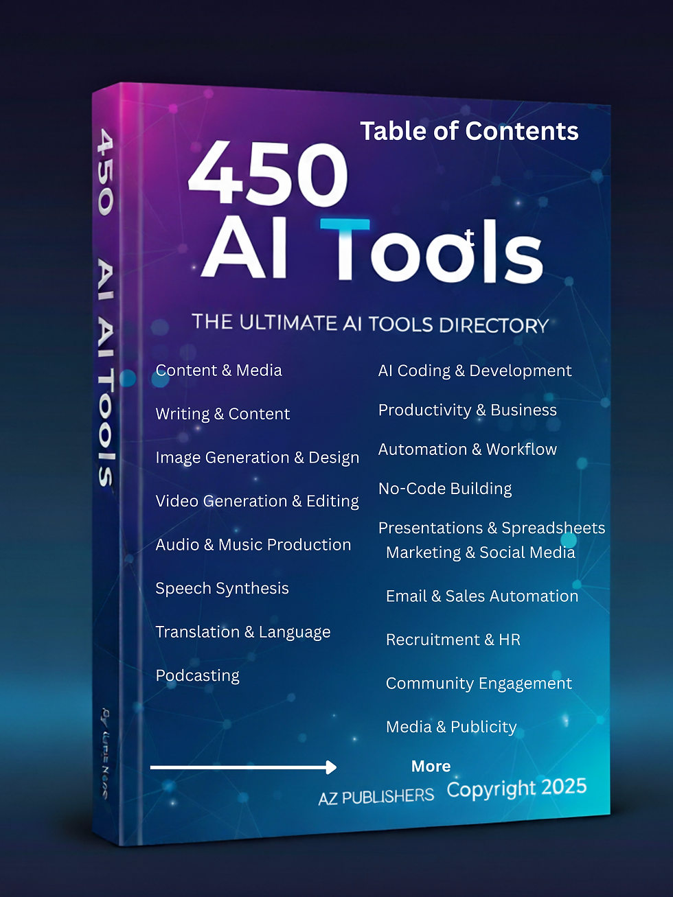 one-450 TOOLS GUIDE TABLE OF CONTENTS AZ PUBLISHERS 2025