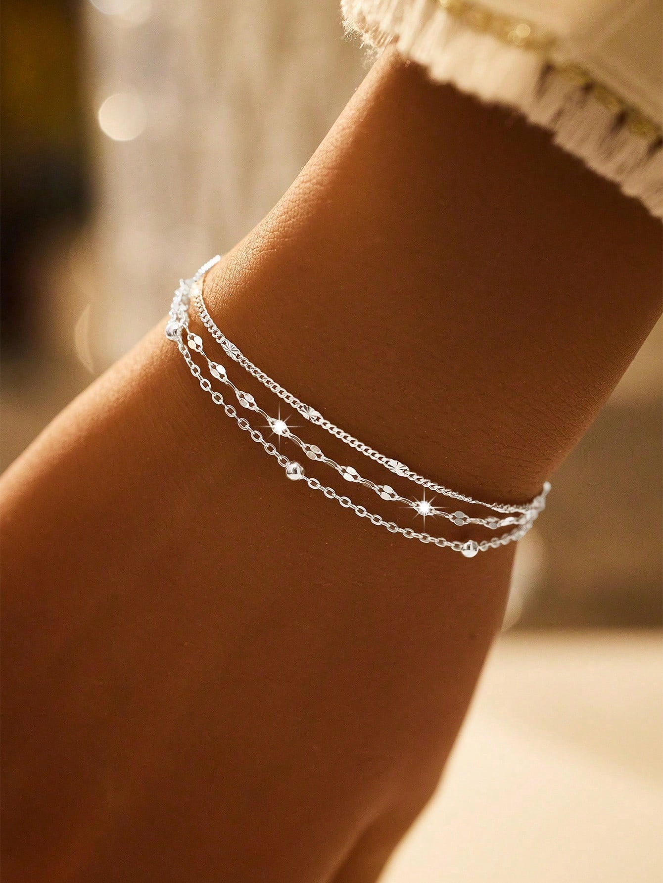 set van 3 armbandjes zilver van world's finest modelfoto 1