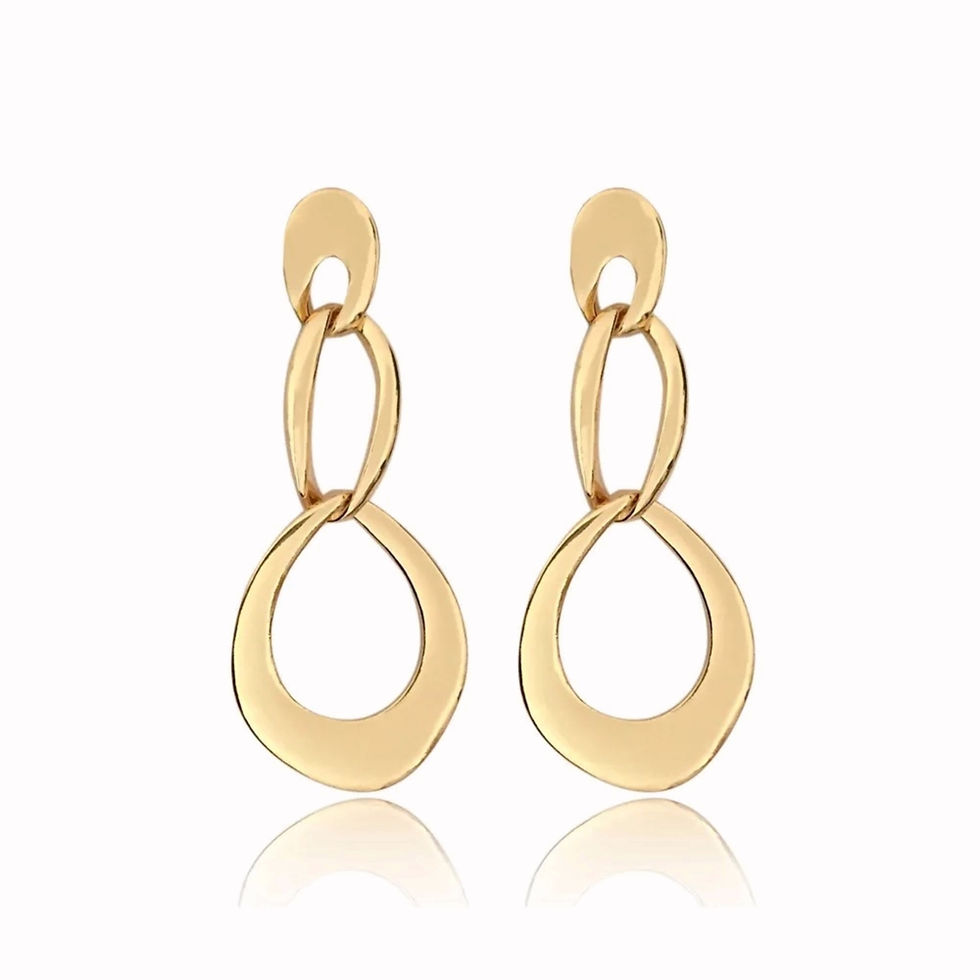 lange gouden oorbellen feestelijk van world's finest Vooraanzicht