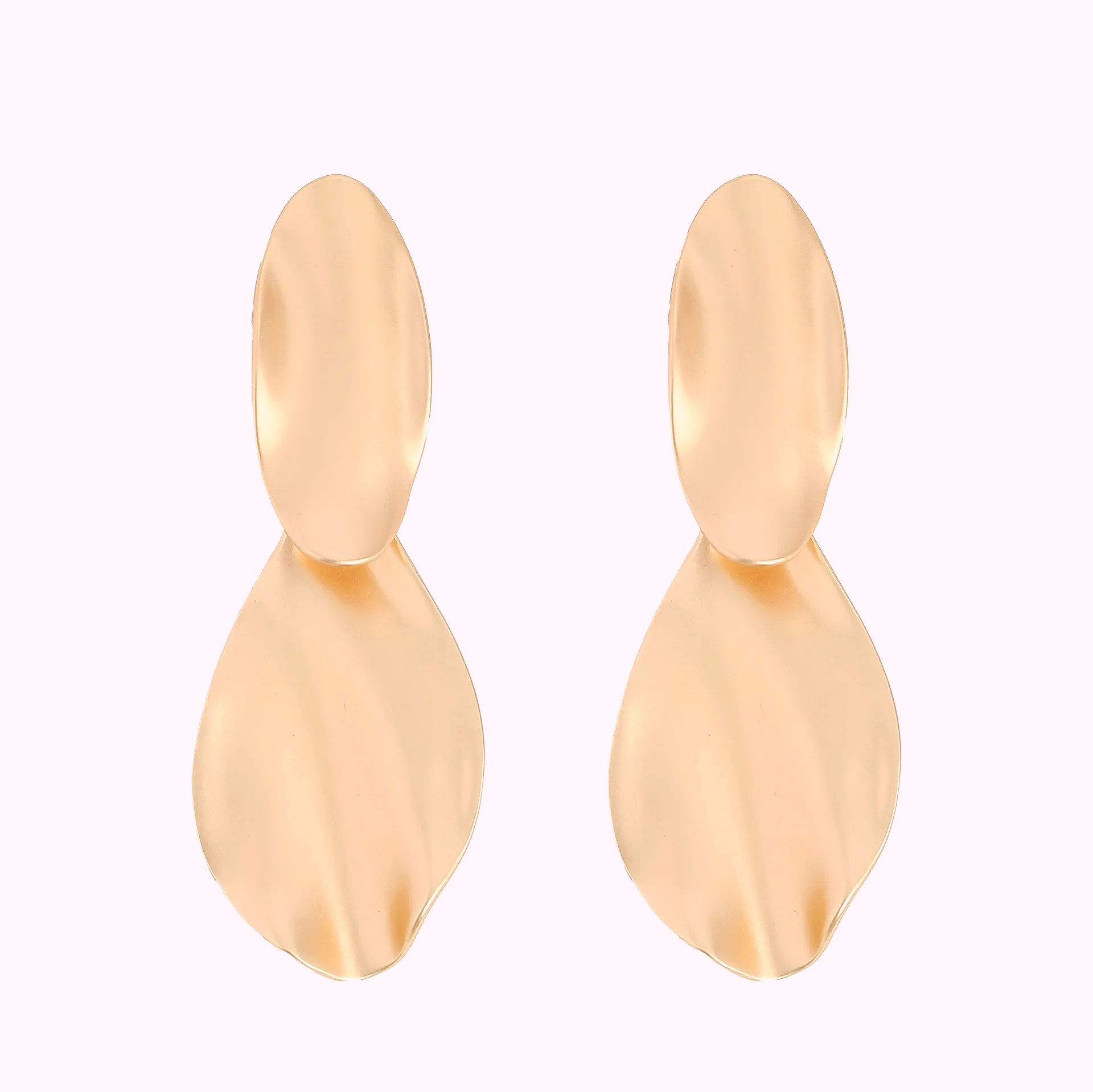 grote mat gouden oorbellen van world's finest vooraanzicht