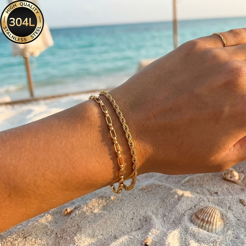 Thumbnail: Bente | set van 2 armbandjes goud