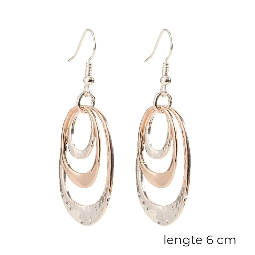 Thumbnail: lange oorbellen zilver met goud van world's finest vooraanzicht 2