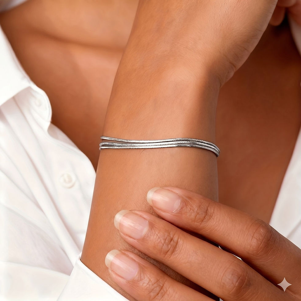 armbandje in 3 lagen zilver van world's finest modelfoto