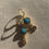 Thumbnail: gold plated oorbellen met turquoise steentjes