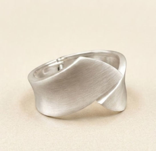 brede armband mat zilver van world's finest vooraanzicht