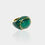 Thumbnail: ronde statement ring met ovale steen groen van world's finest vooraanzicht