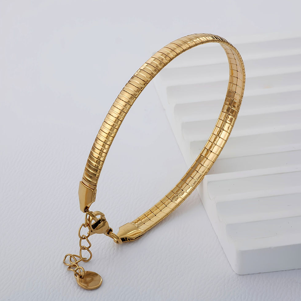 armbandje in goud rvs verstelbaar platte schakel world's finest bovenaanzicht