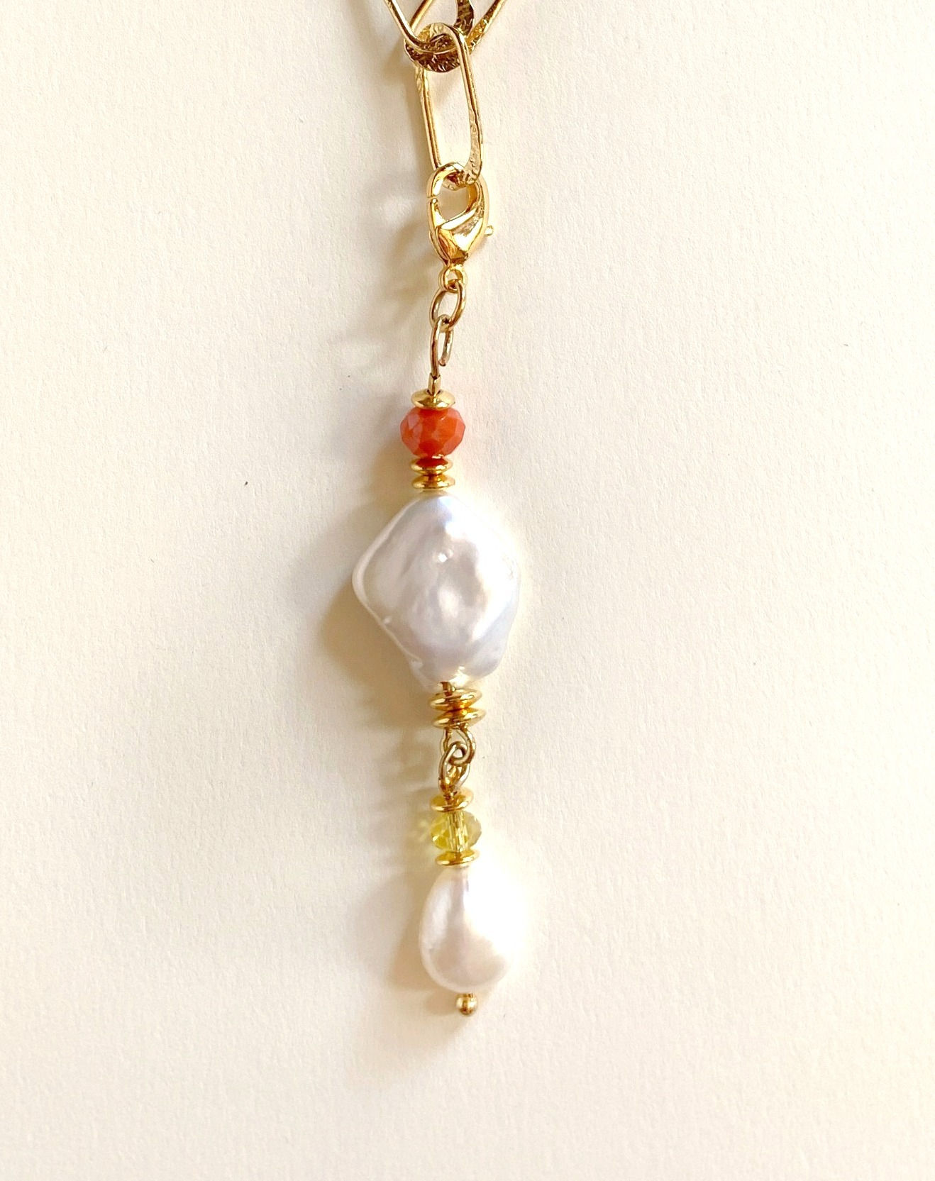 Ketting met grote natuurlijke parel hanger van world's finest