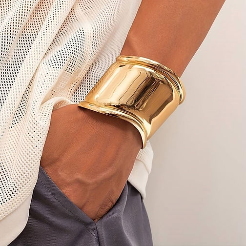 Brede armband dames goudkleurig Brede armband dames goudkleurig