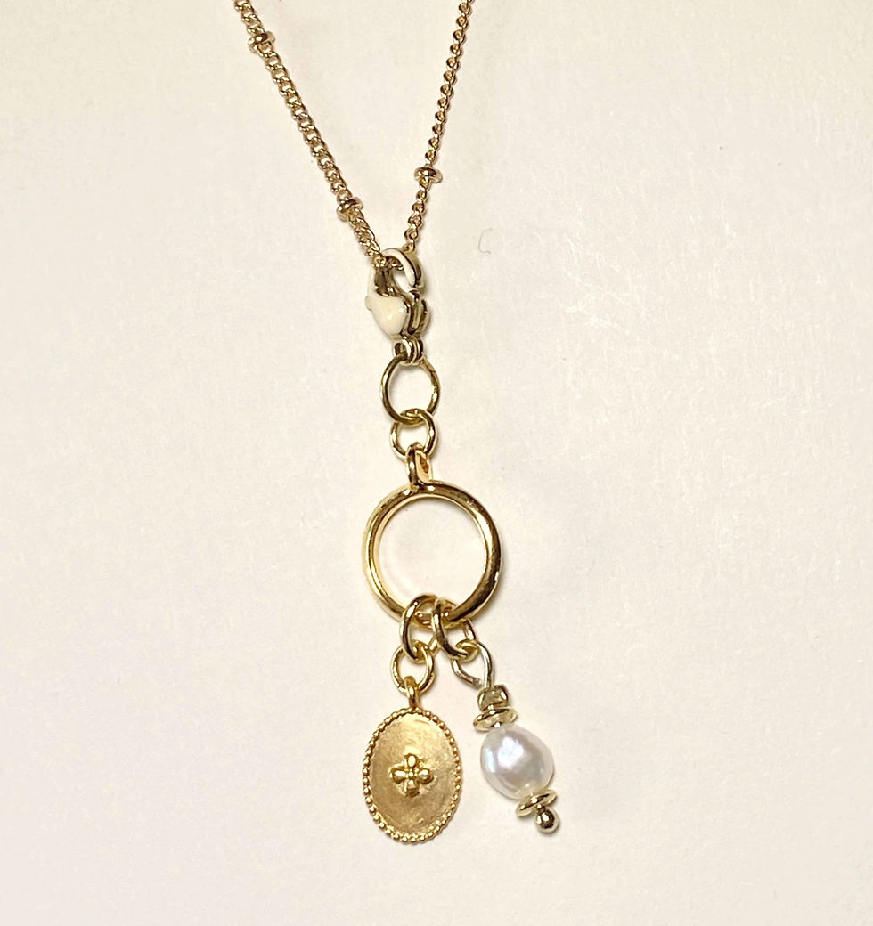 Ketting van rvs goud met parel van world's finest close up