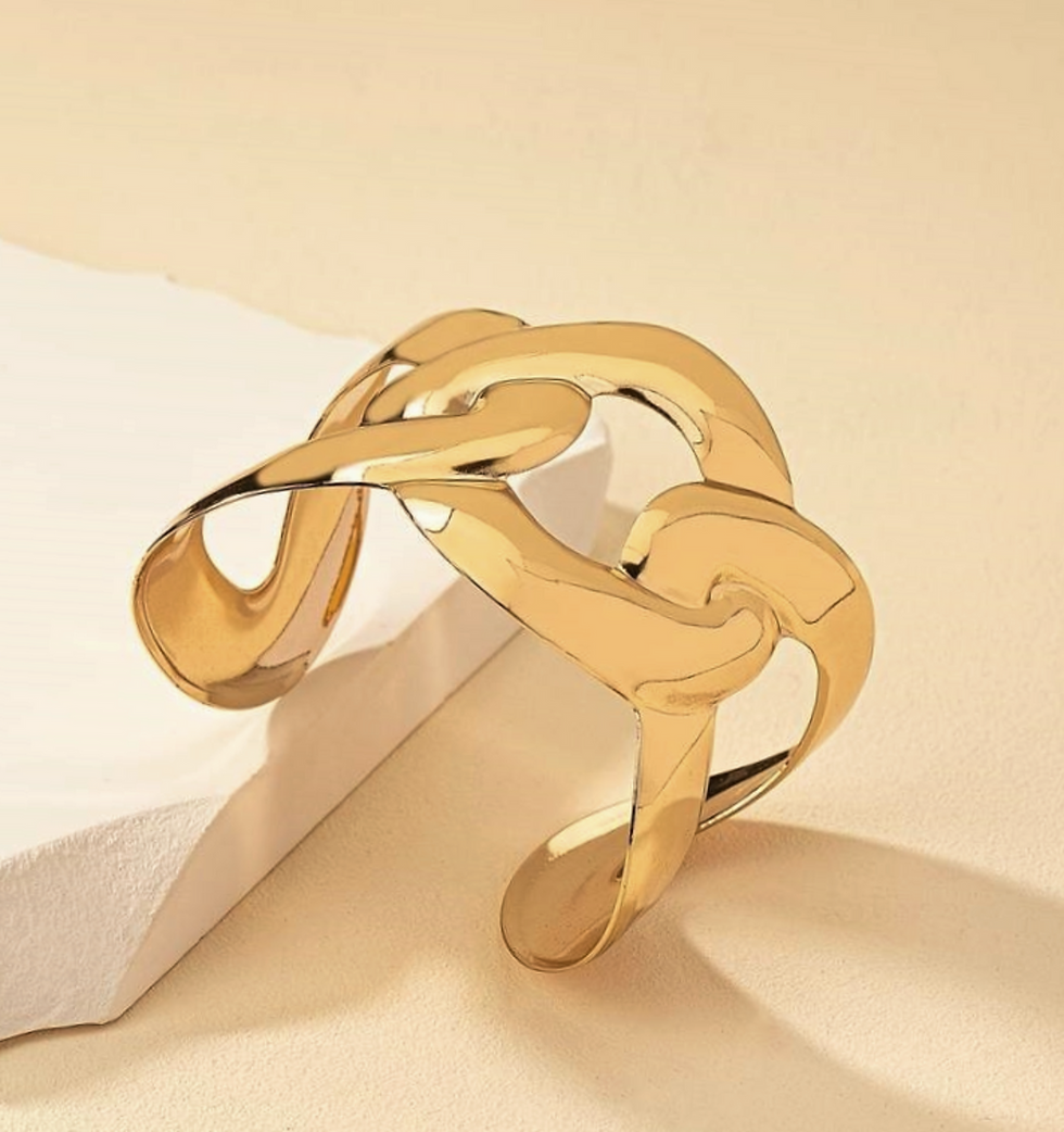 Thumbnail: Ally | Brede cuff armband goud dames