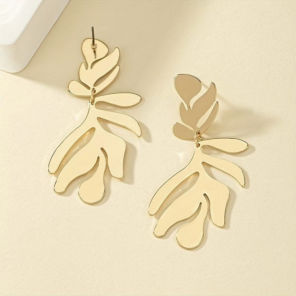 Thumbnail: Statement oorbellen goud met bijzonder design blad