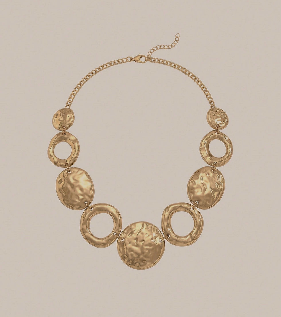 statement ketting goud met ronde schakels gehamerd worlds's finest bovenaanzicht
