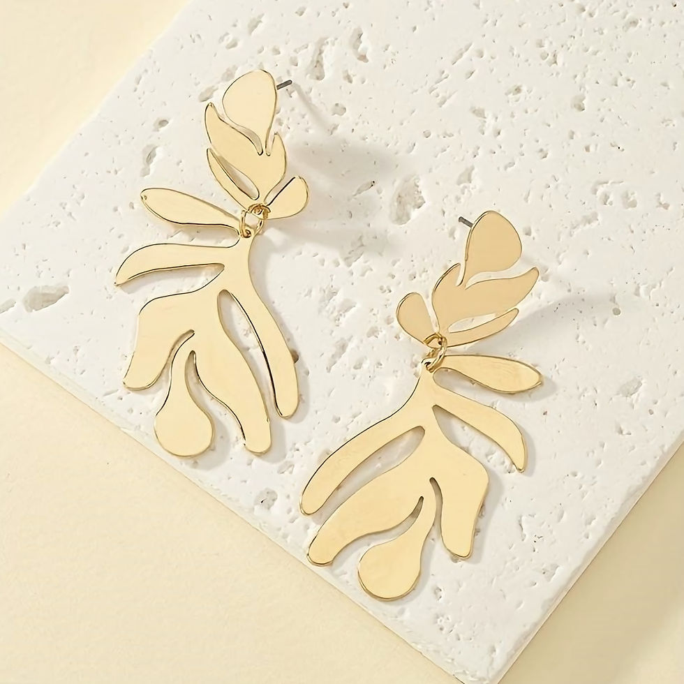 Thumbnail: Lichtgewicht  Wild Leaf | bijzondere oorbellen Goud