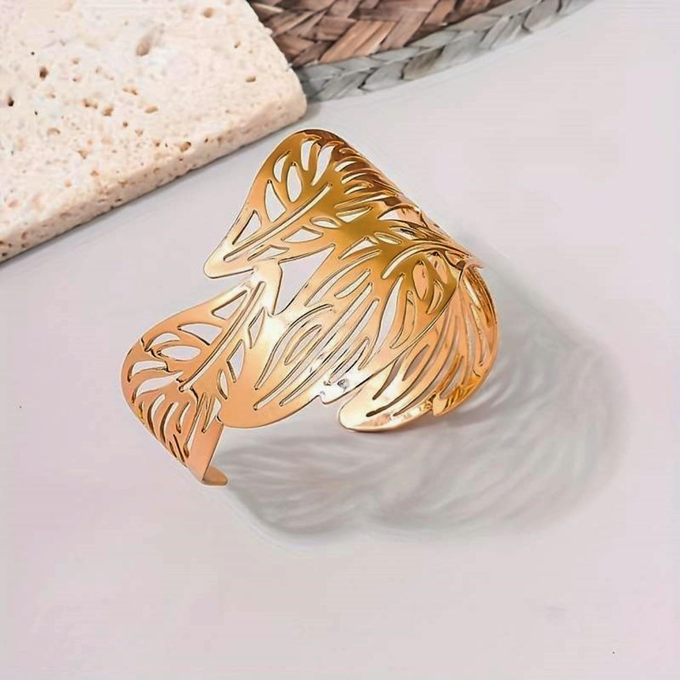 bovenaanzicht brede armband goud blad van world's finest