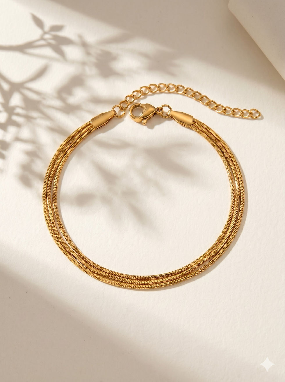 armbandje in 3 lagen goud van world's finest bovenaanzicht