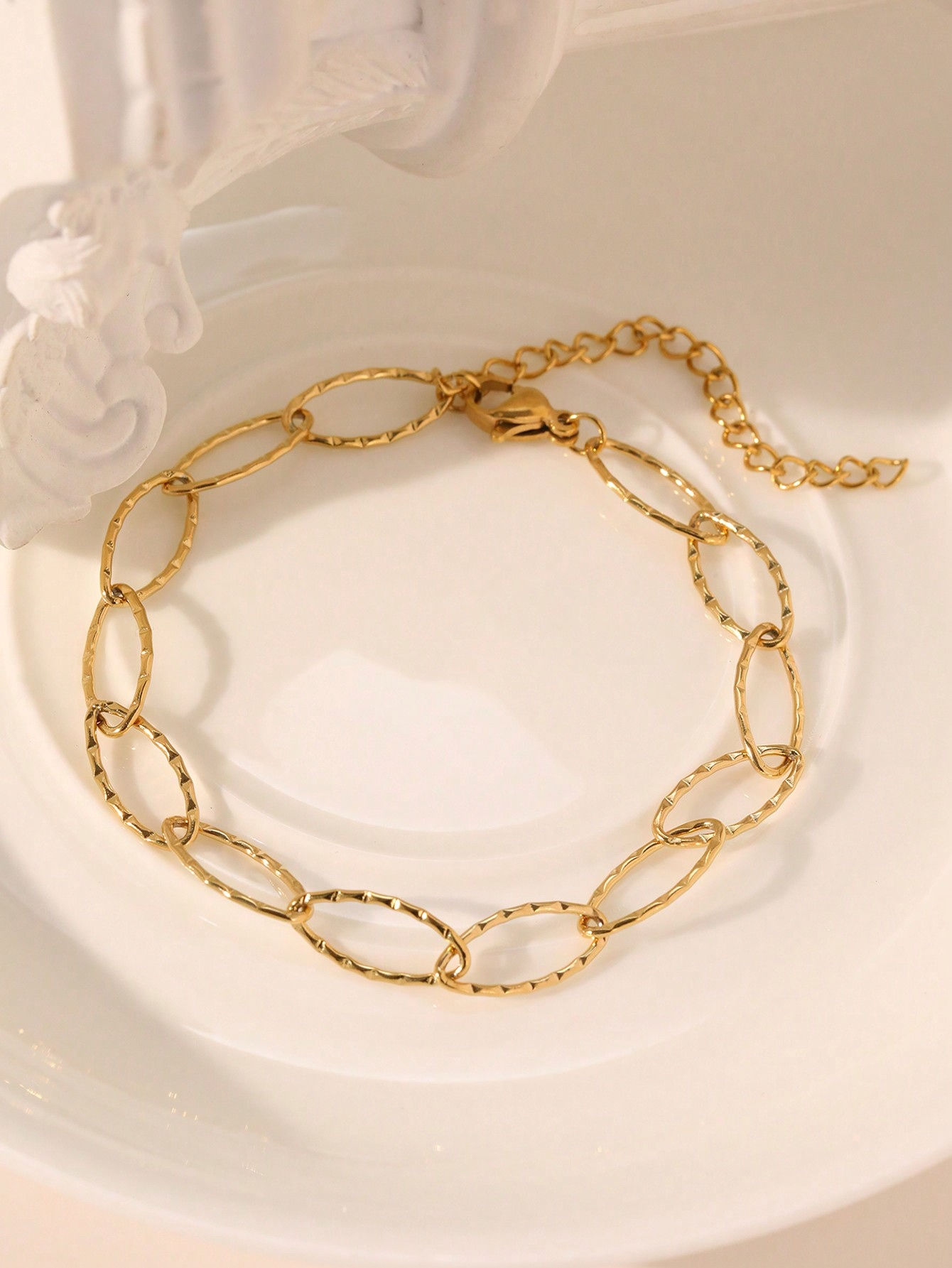 schakel armbandje in rvs goud van world's finest bovenaanzicht