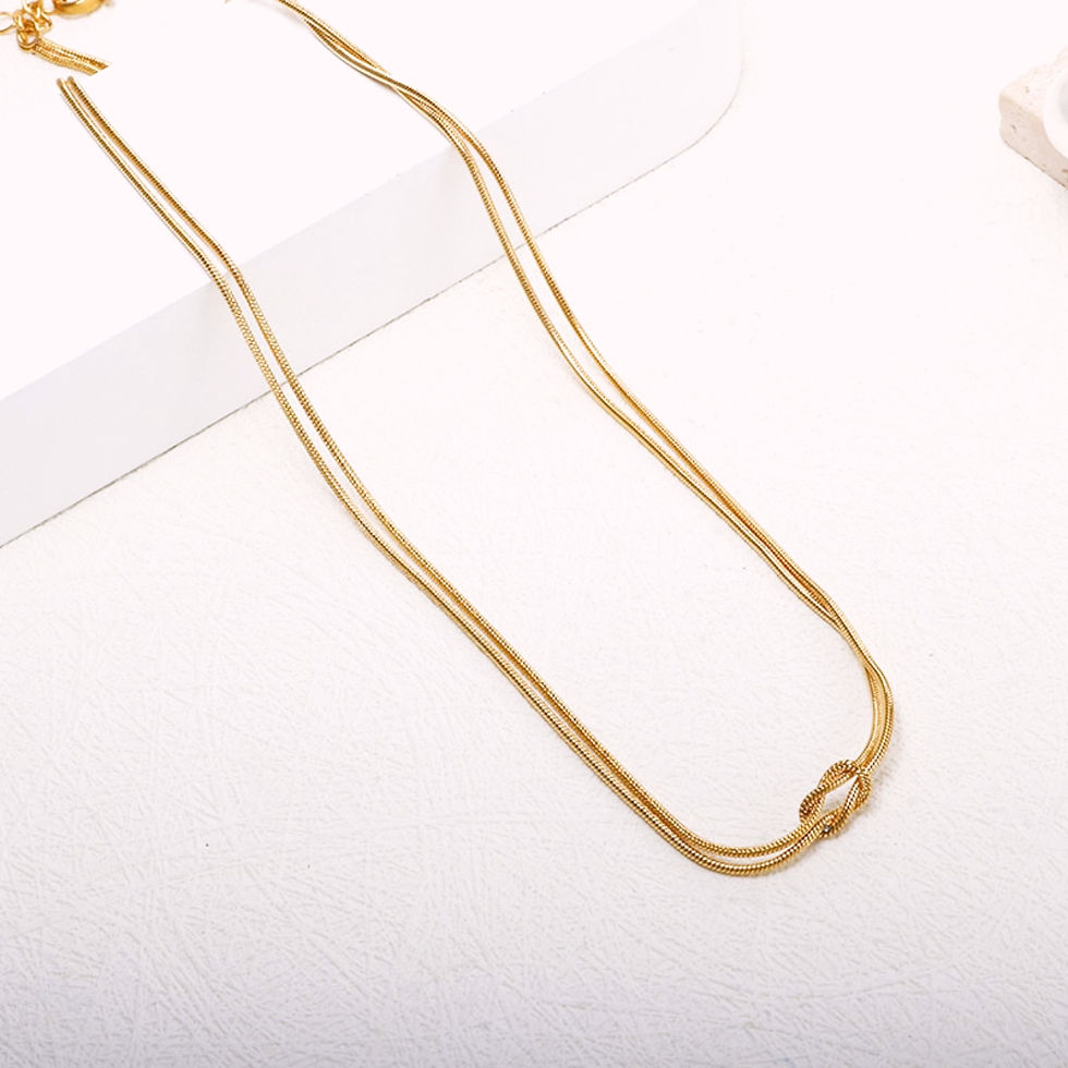 dunne choker ketting met lus goud world's finest bovenaanzicht