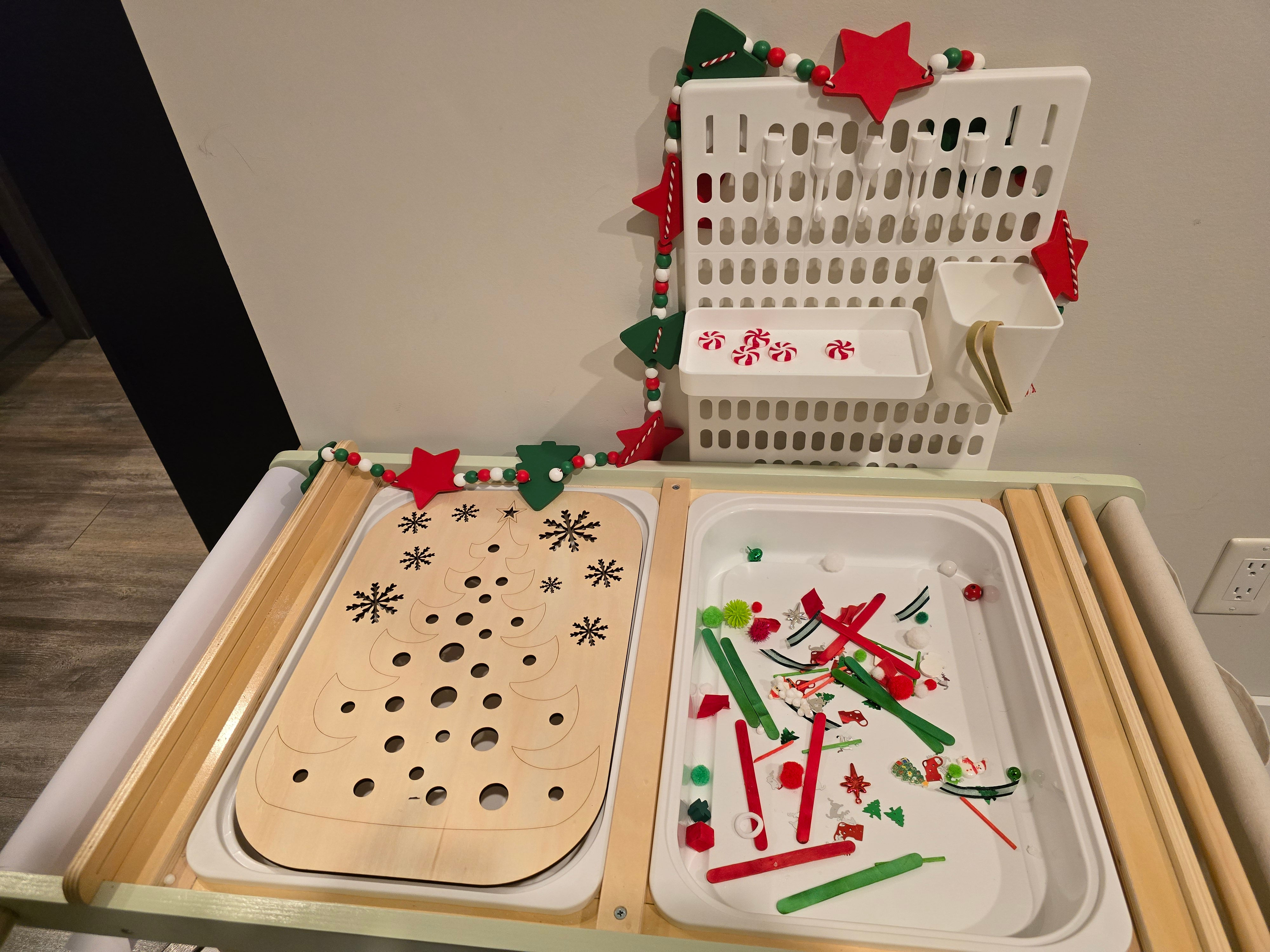 3e bac sensoriel de Noël