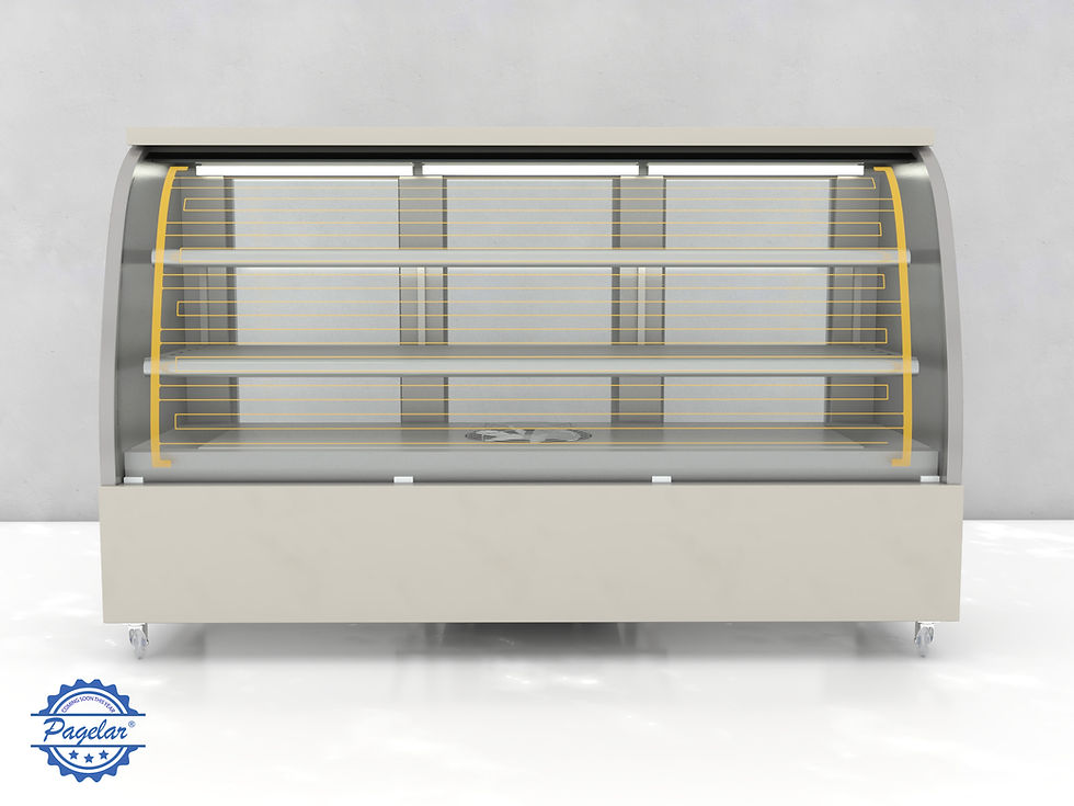 Miniatura: Expositor Ar-Forçado Vidro Curvo 2000mm PAGELAR - Linha Dinamarca