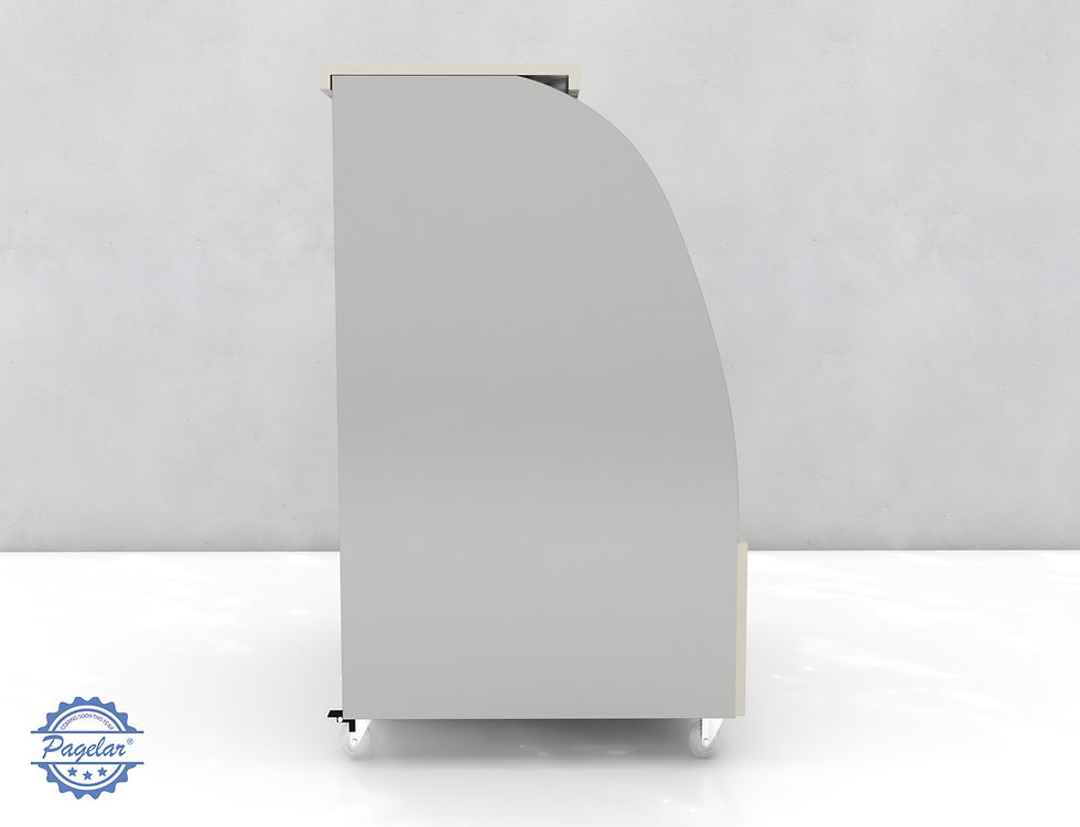 Miniatura: Expositor Placa Fria Vidro Curvo 1000mm PAGELAR - Linha Dinamarca