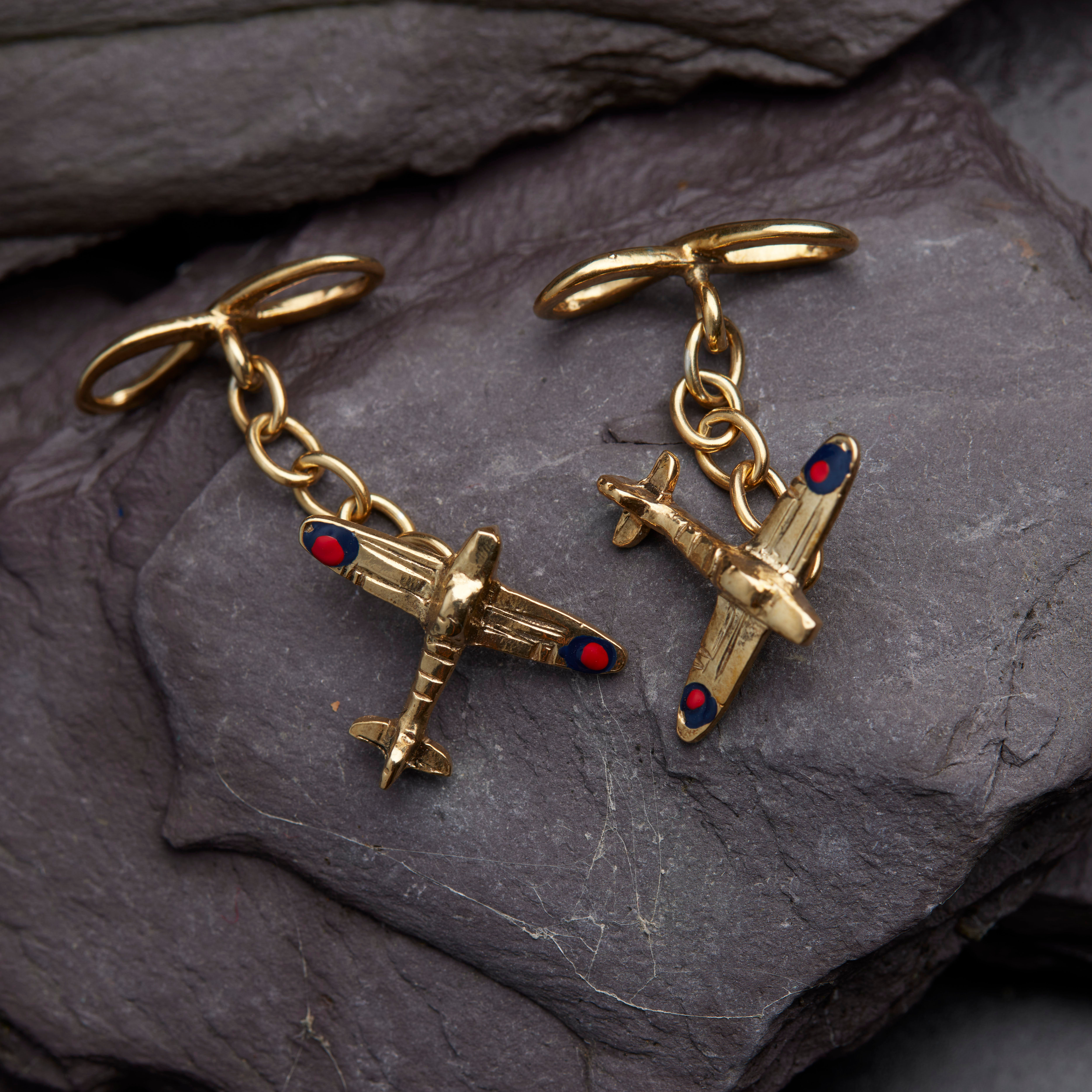 18ct Gold Plated Spitfire cufflinks