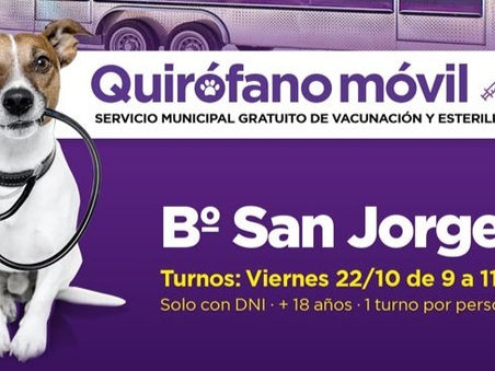 San Jorge: Hoy se entregarán turnos para castraciones gratuitas