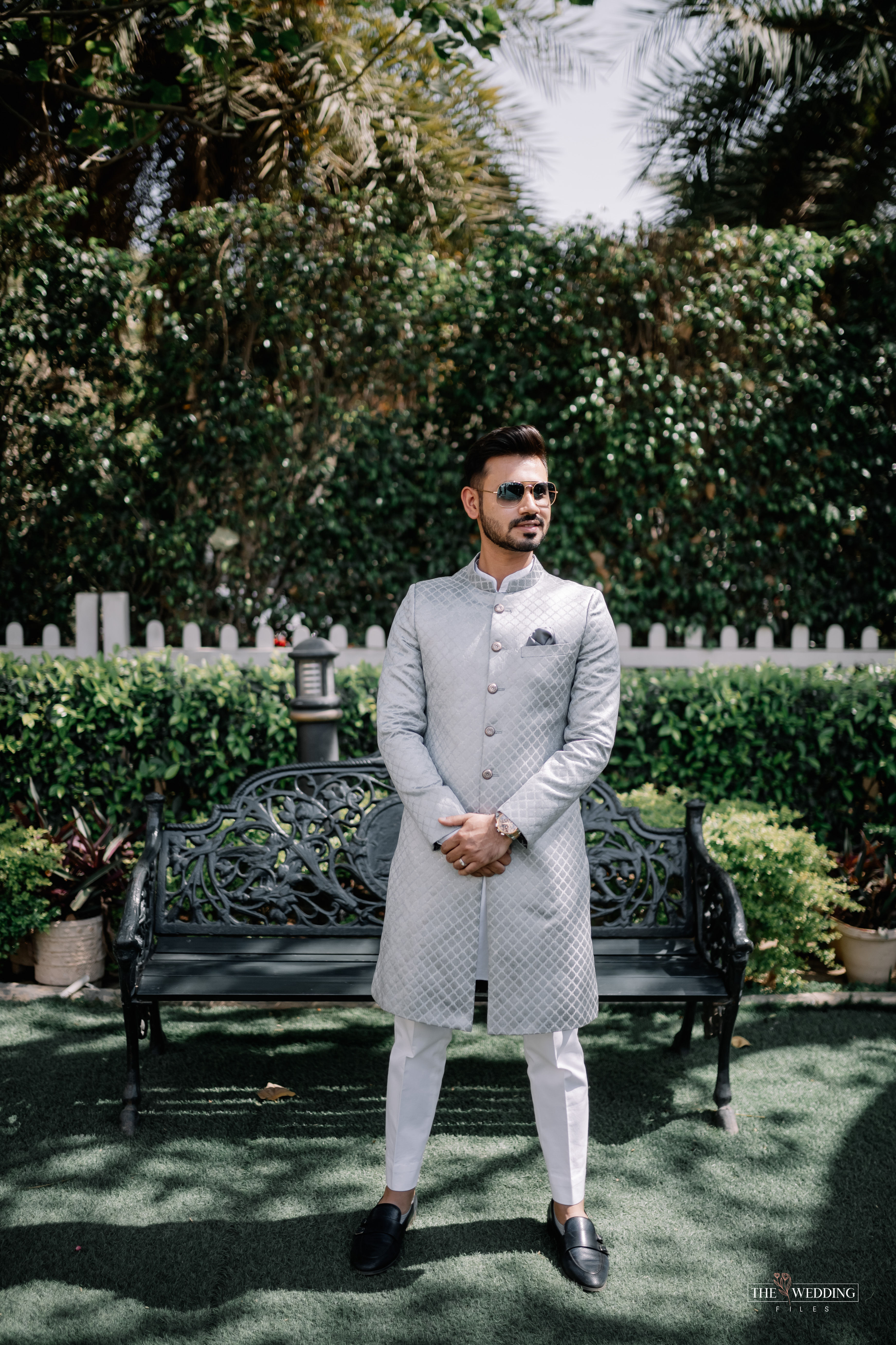 Arctic pattern sherwani