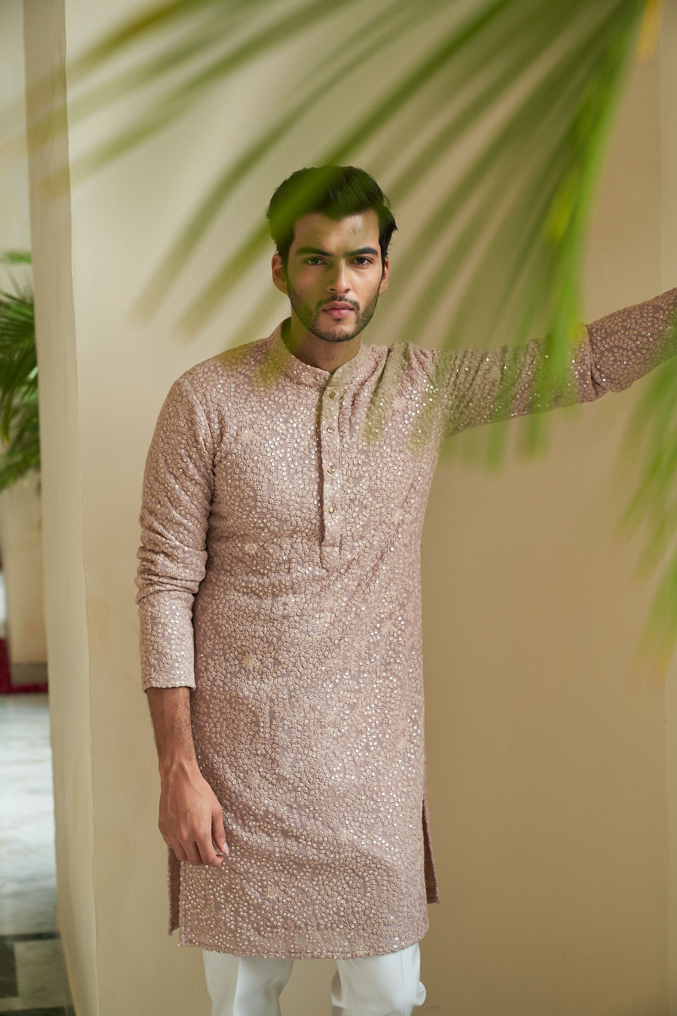 Pale mauve kurta set