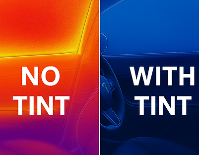 alt="Infrared heat demo showing no tint vs ceramic window tint Fremont by Lucaz Window Tinting, proving Xcenith IR blocks 93% heat and keeps interiors cooler"