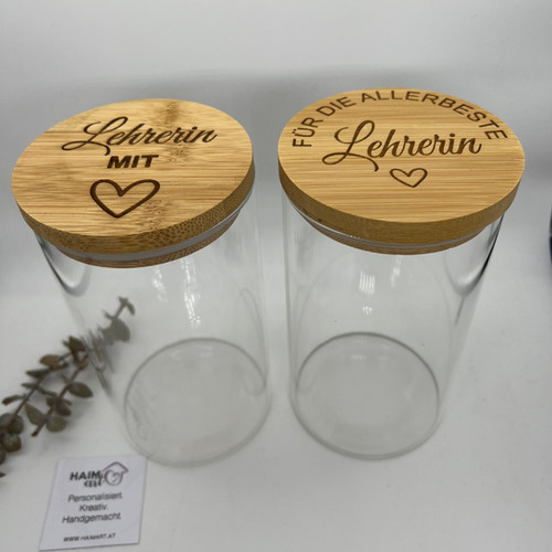 NERTHUS Glasdose Mit Bambusdeckel 1100 Ml - Luftdichter Vorratsbehälter Für Küche, Lebensmittel Aufbewahrung (Borosilikatglas)