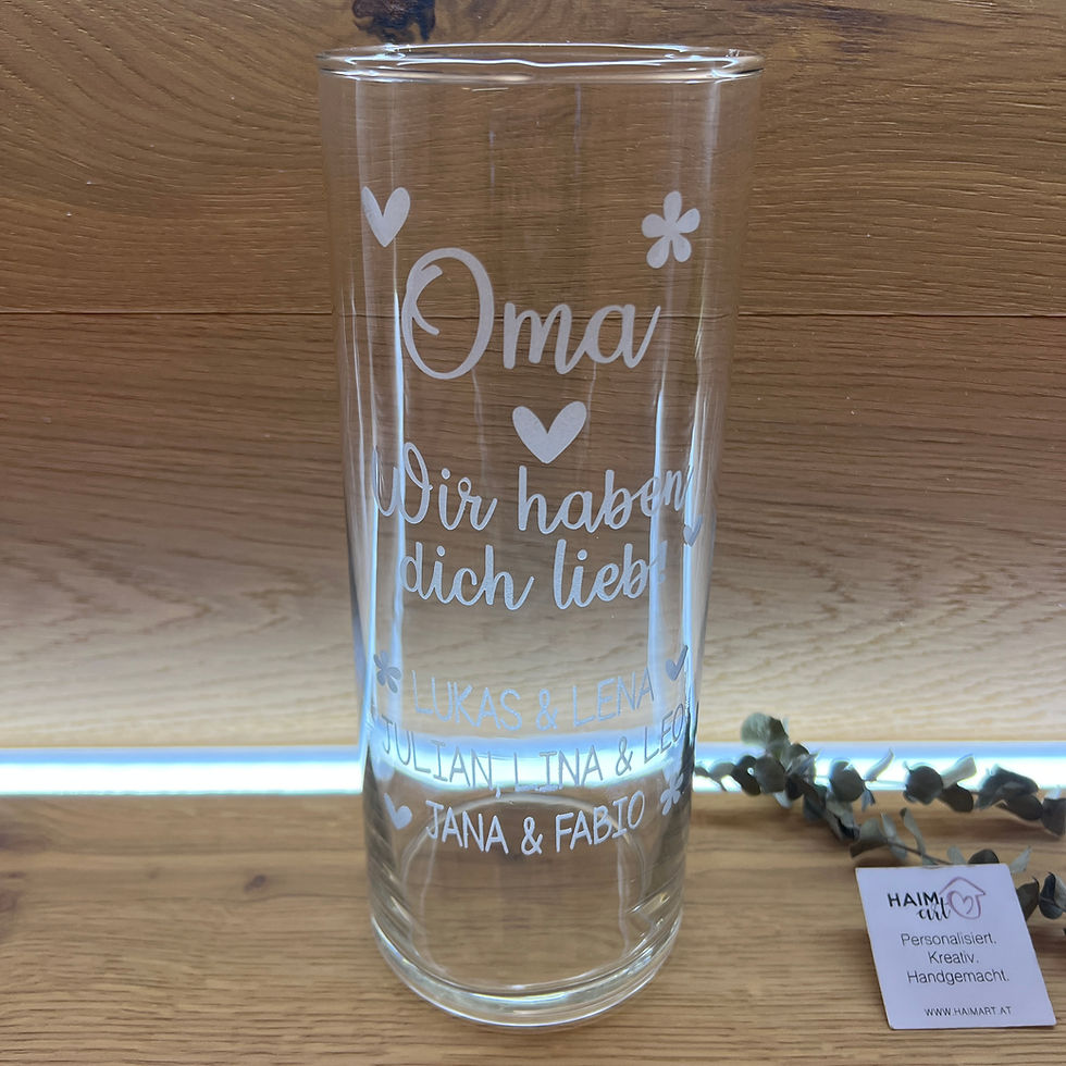 Miniaturbild: Glasvase mit Gravur