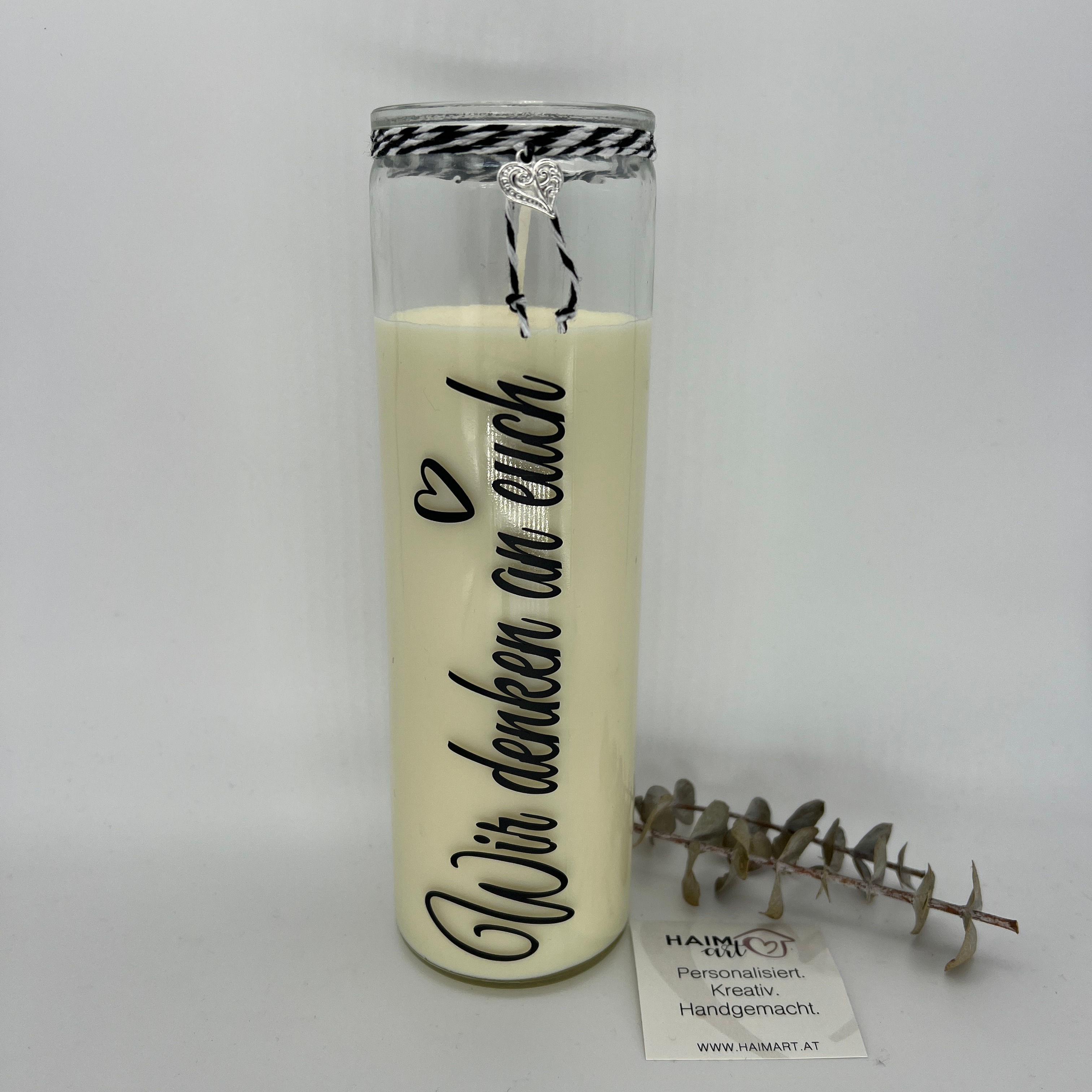 Kerze im Glas - Wir denken an euch/Ich denk an dich