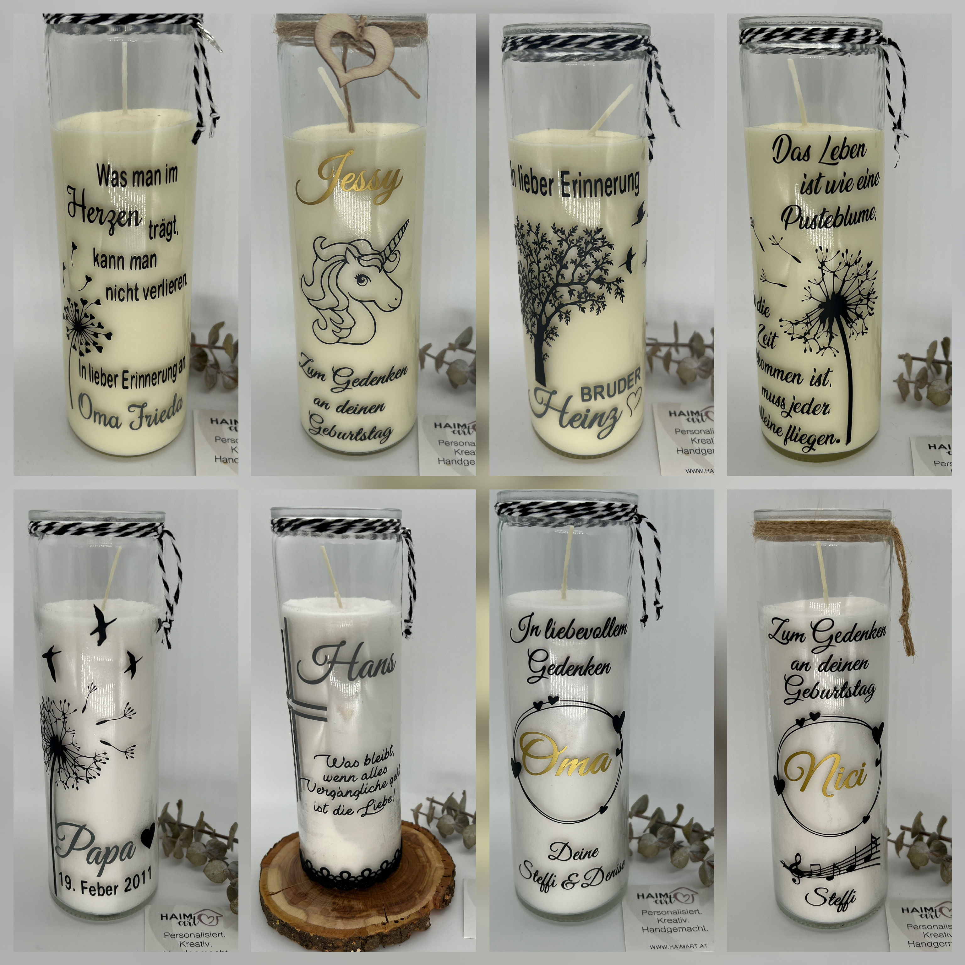 Kerze im Glas - Gedenkkerzen versch. Motive I