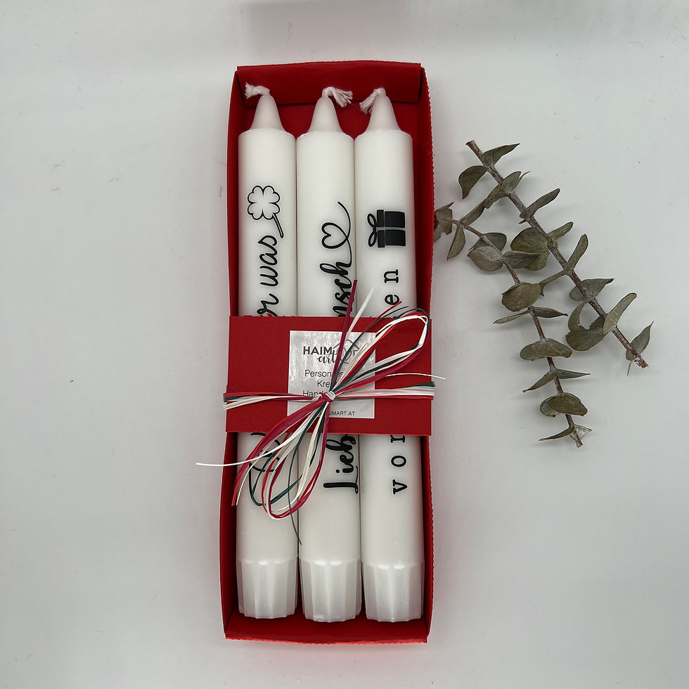 3er SET - Stabkerzen nett verpackt