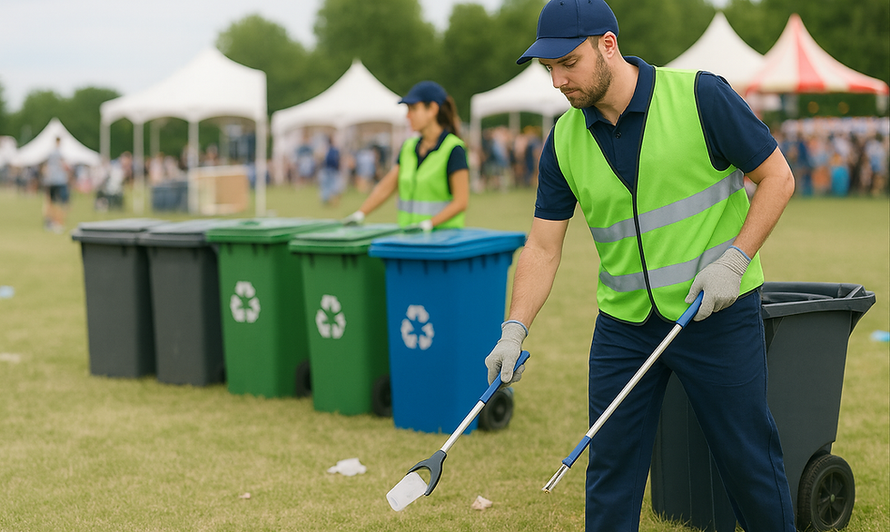 ASAP Waste Services event cleanup bin at festival venue
