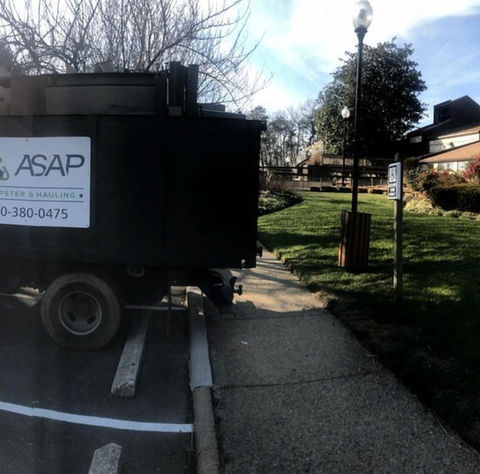 ASAP Waste Services clearing office junk during a commercial cleanout in Rockville, MD.